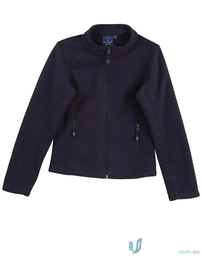 Navy blue bonded polar fleece jacket for women, style PF08 Frost Ladies, cozy fleece layer