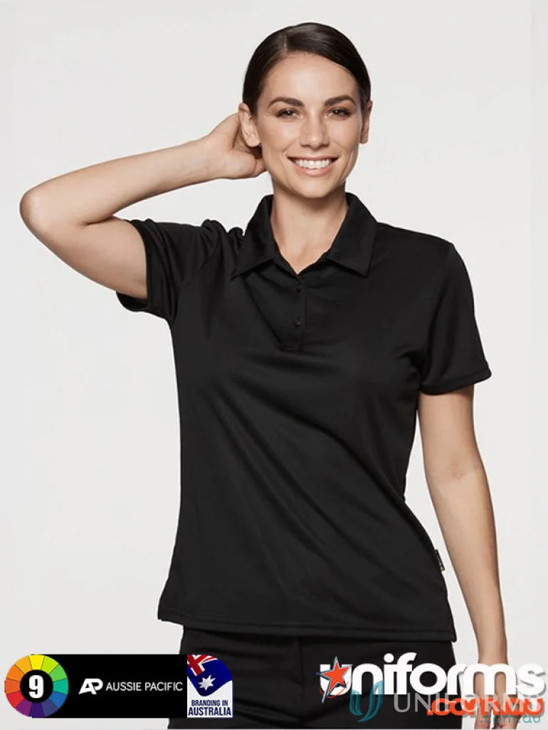 Aussie Pacific 2307 Ladies Botany Polo in Black