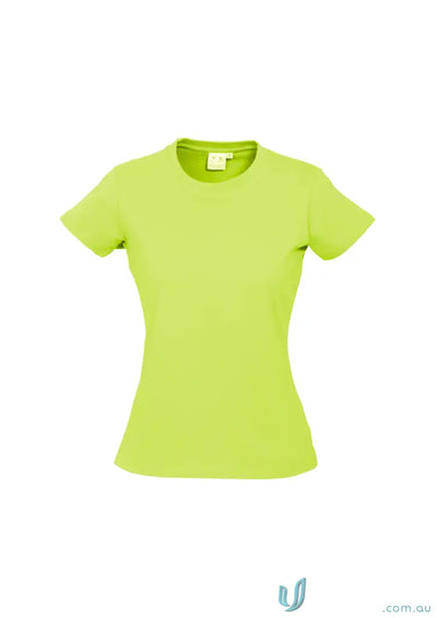 Ladies Brightport Tee in bright lime green from t10022 biz collection, ice short sleeve tee