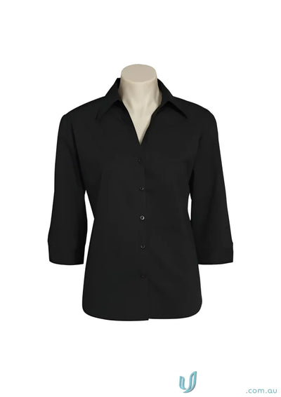 Ladies Chelsea Stretch 3Q Shirt in black  perfect ladies metro biz collection sleeve shirt