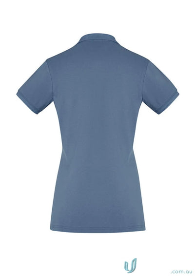 Ladies City short sleeve polo shirt in plain blue perfect for casual wear