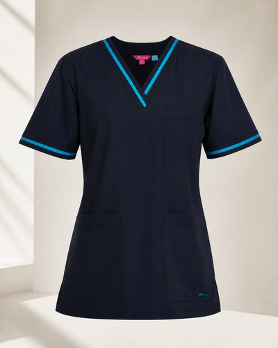Ladies Contrast Scrubs Top
