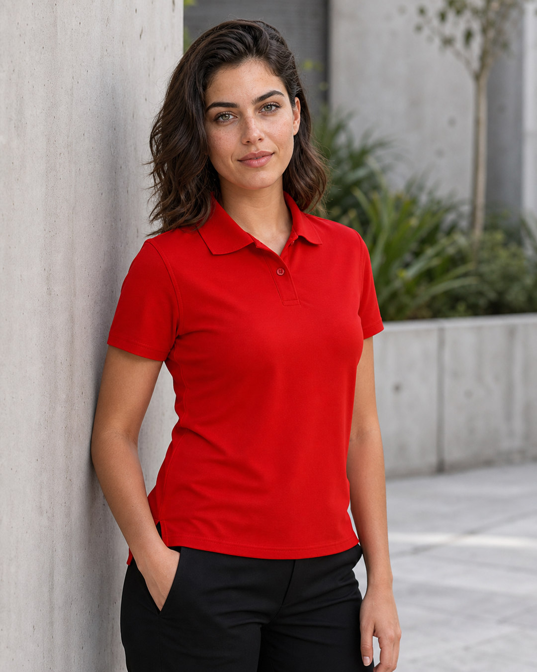 Ladies CoolDry Polo on 26-year-old Australian model