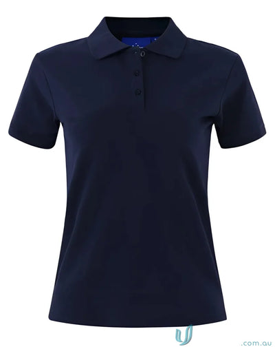 Navy blue polo shirt from Winning Spirit Ladies Cotton Stretch Pique Polo collection at PS56 Darling Harbour