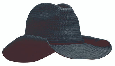 Ladies Cowboy Straw dark gray woven hat 50cm wide brim stock imprint