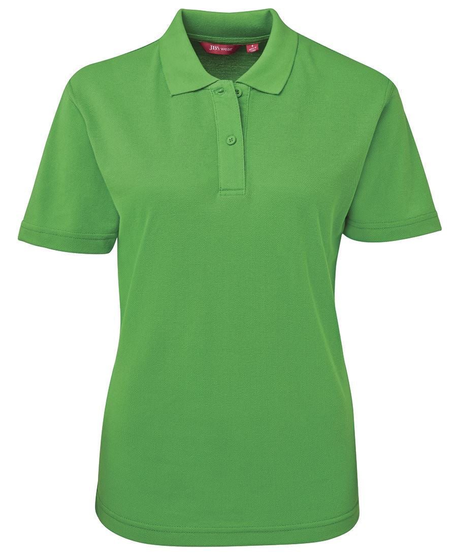 Jb’s Ladies Dark 210 Polo: bright green with knitted collar, UPF protection