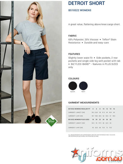 Womens navy Ladies Detroit Shorts from Biz Collection Womens lineup perfect for summer