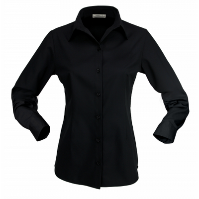 easy care shirt 2161L Ladies' Essential Long Sleeve Business Shirt in Black