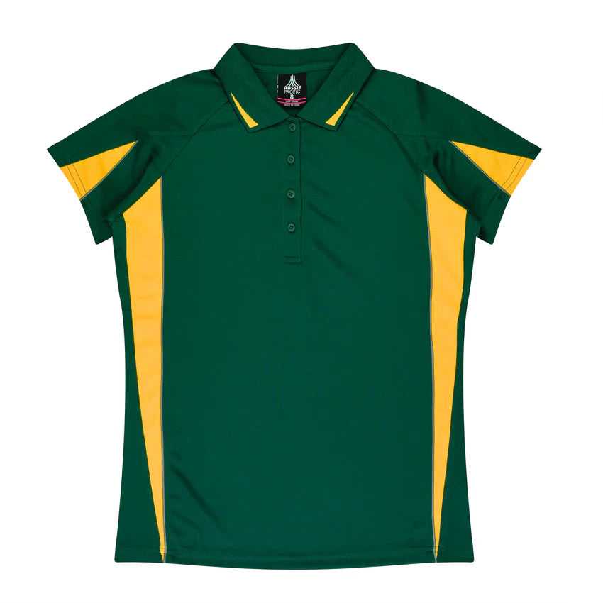 Ladies Eureka Polo green yellow short-sleeve womens athletic shirt
