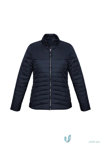 Black quilted puffer jacket from the Biz Collection Womens Expedition Jacket line, j750l jacket