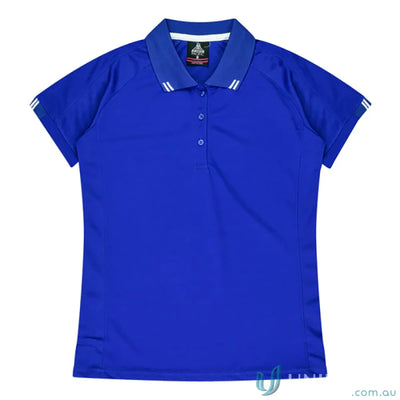 Blue polo shirt from Ladies Flinders Polo, perfect for work uniforms or casual workwear
