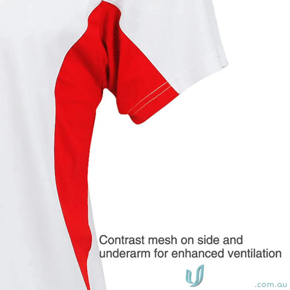 1161-PT 1161-PT-1 Ladies Freshen SS Polo in Red/White