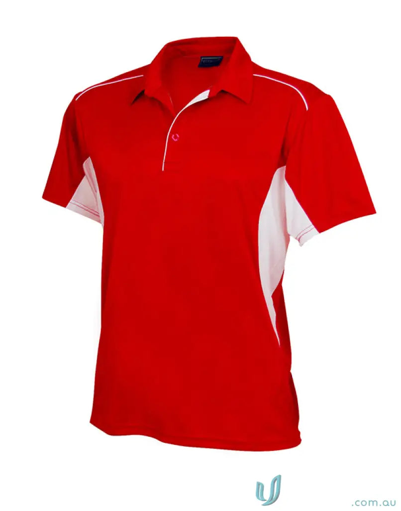 1161-PT 1161-PT-1 Ladies Freshen SS Polo in Red/White