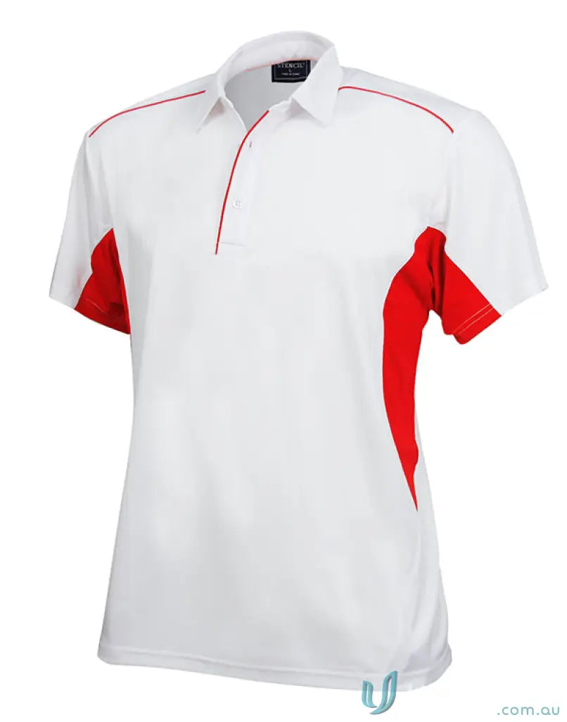 1161-PT 1161-PT-1 Ladies Freshen SS Polo in White/Red