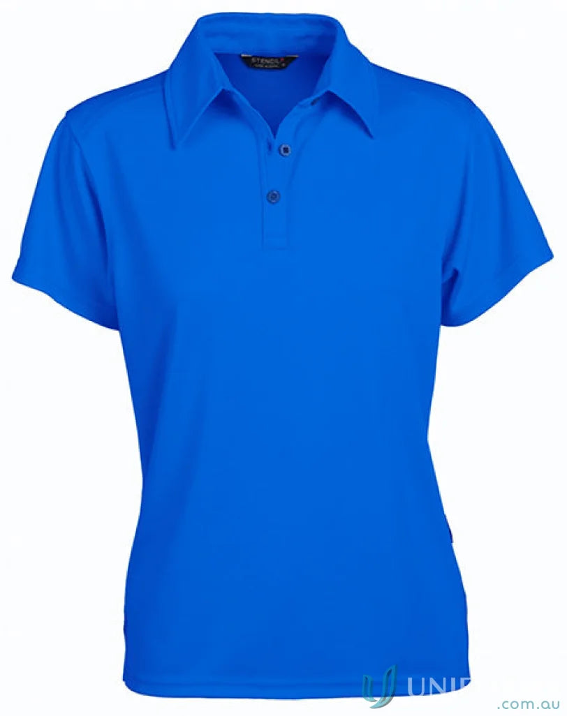 Stencil 1154 Glacier Premium Ladies SS Polo in Blue