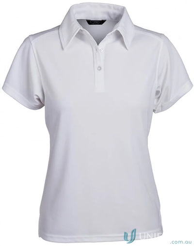 Stencil 1154 Glacier Premium Ladies SS Polo in White