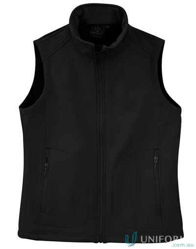 Black jk26 ladies softshell vest from Ladies HiTech Softshell collection, softshell hi-tech vest