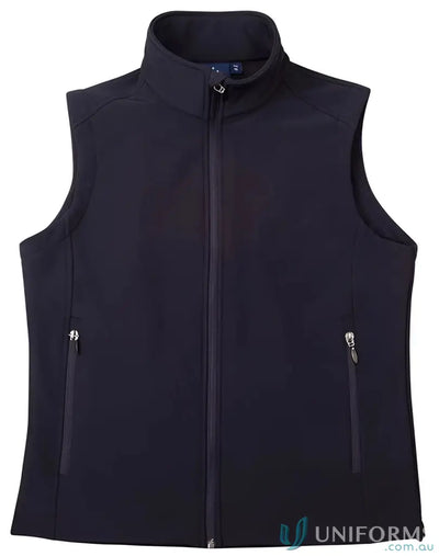 Navy blue jk26 ladies softshell vest from Ladies HiTech Softshell collection