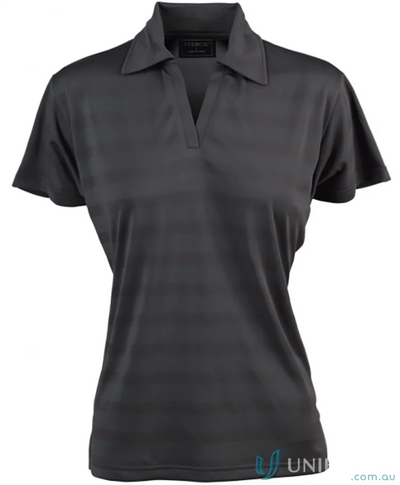 Gray short-sleeved Ice Cool Polo shirt for ladies, perfect for uniforms and workwear