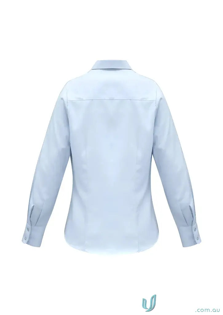 Light blue womens luxe long sleeve premium cotton shirt from Ladies Luxe Premium Cotton LS Shirt