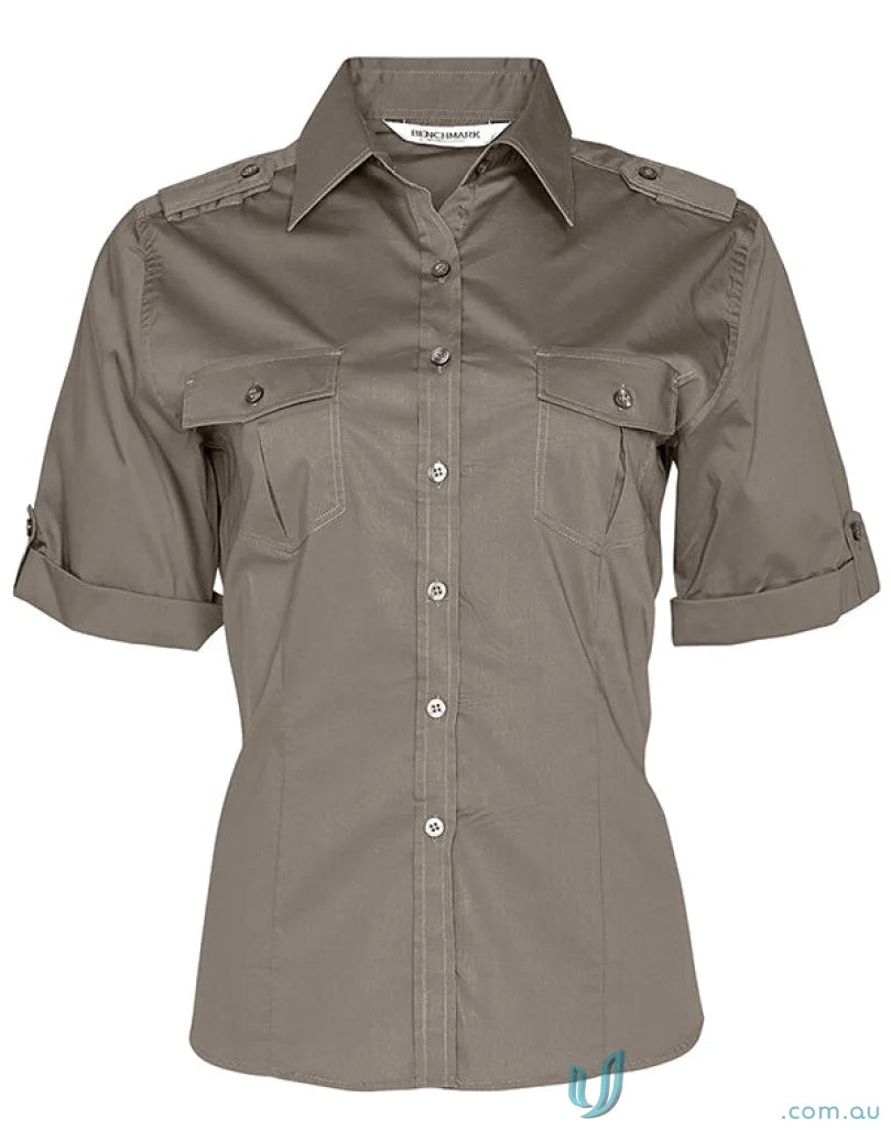 Khaki military shirt for women, M8911 Womens Short, perfect for winning spirit ladies