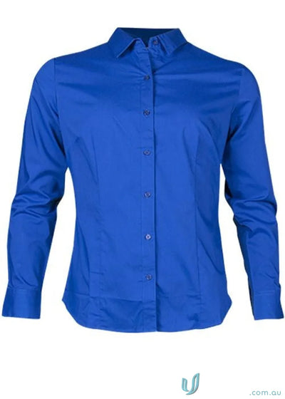 Blue long-sleeved Mosman shirt perfect for uniforms and workwear for ladies