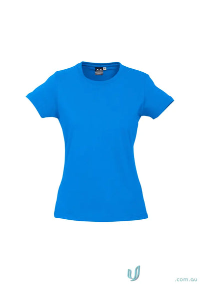Ladies Newport Tee in bright blue from t10022 Biz Collection, ice short sleeve tee
