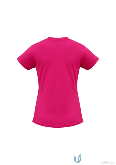 Fuchsia pink Ladies Newport Tee from t10022 Biz Collection, ice short sleeve tee for ladies