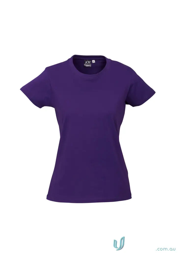 Ladies Newport Tee plain purple t-shirt from t10022 Biz Collection, ice short sleeve tee