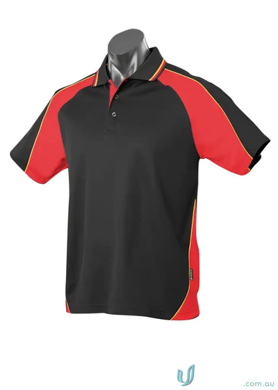 Black and red Ladies Panorama Polo shirt, a stylish workwear choice for uniforms