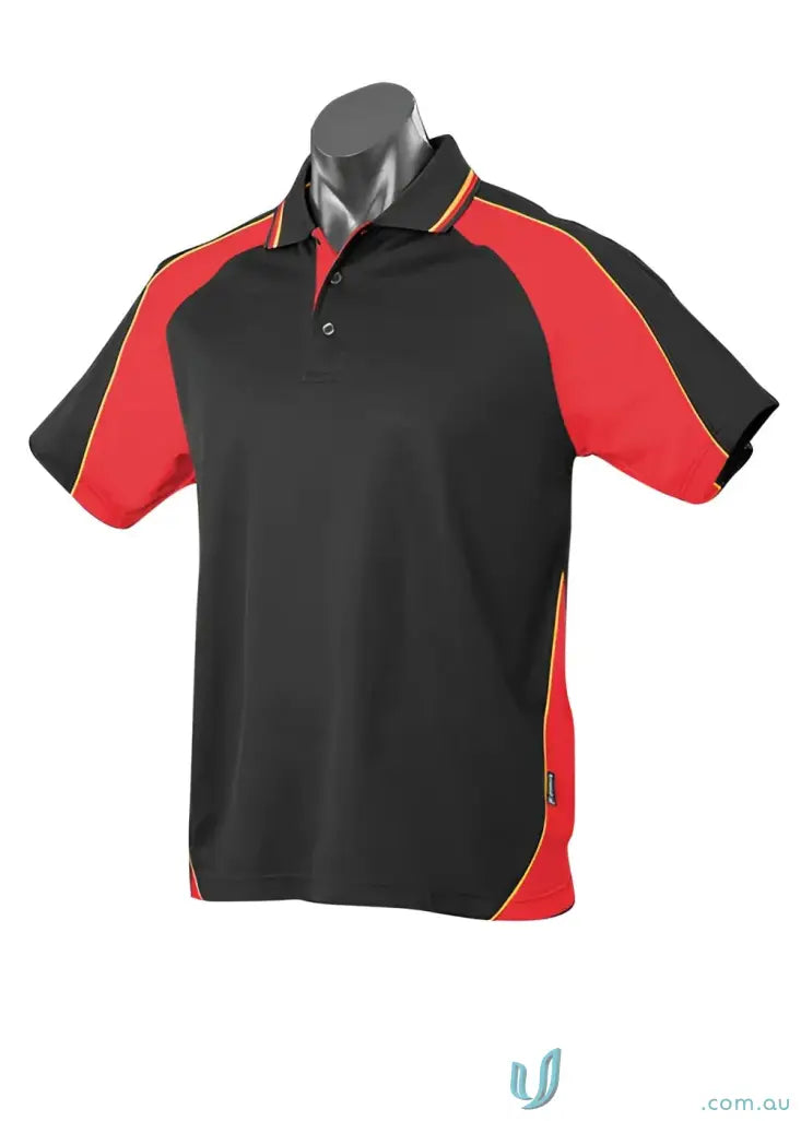 Black and red Ladies Panorama Polo shirt, a stylish workwear choice for uniforms