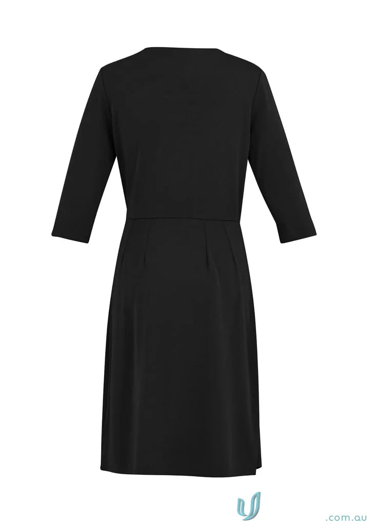 Black knee-length womens Paris dress with three-quarter sleeves from Biz Collection Womens