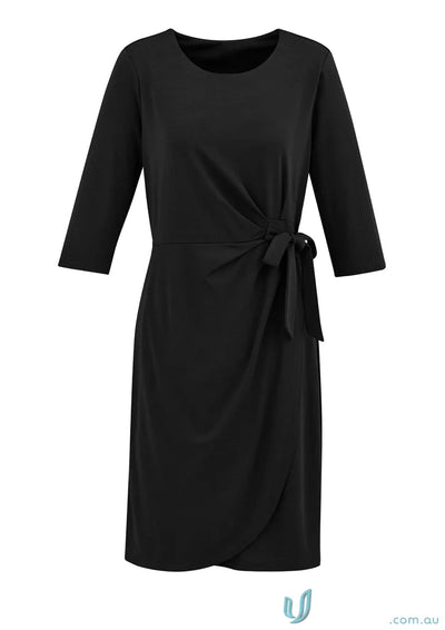 Ladies Paris Dress black wrap dress with tie from Biz Collection Womens Paris Dress