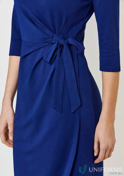 Blue wrap Paris dress with tie from Biz Collection Womens womens Paris dress