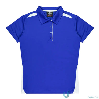 Blue and white fabric Ladies Paterson Polo perfect for uniforms or workwear