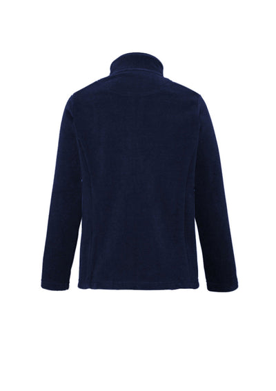 Bizcare ladies polar fleece jacket PF631 navy blue high collar back view