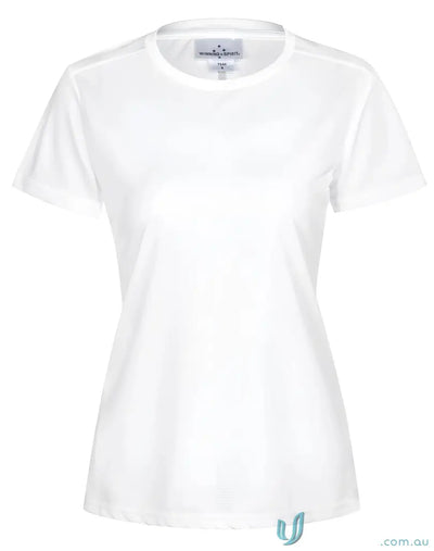Plain white Ladies RapidCool Ultra Light Tee short-sleeved crew neck shirt