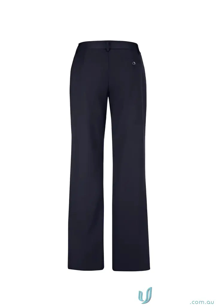 Navy blue straight leg workwear trousers for ladies uniforms and relaxed fit style