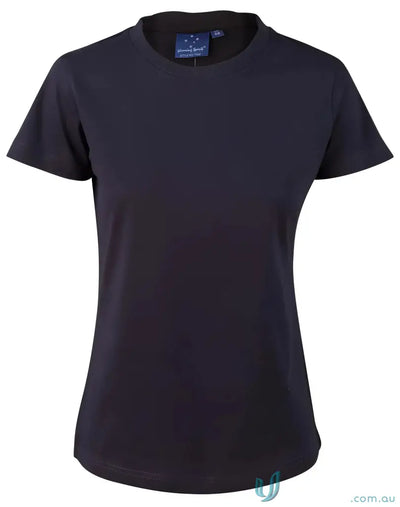 Dark blue ladies spirit tee with TS38 Savvy design, perfect for winning spirit ladies