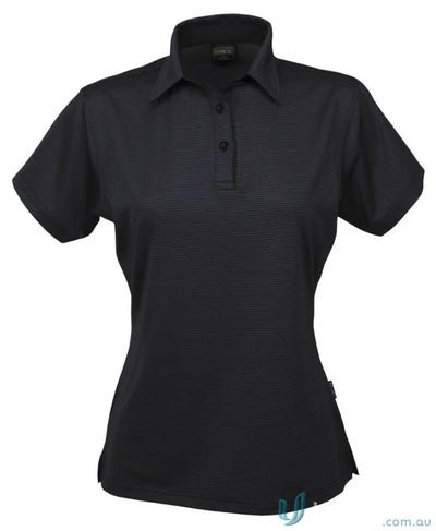 Black Ladies SilverTech Polo with nano-scale silver technology and cool dry® fabric