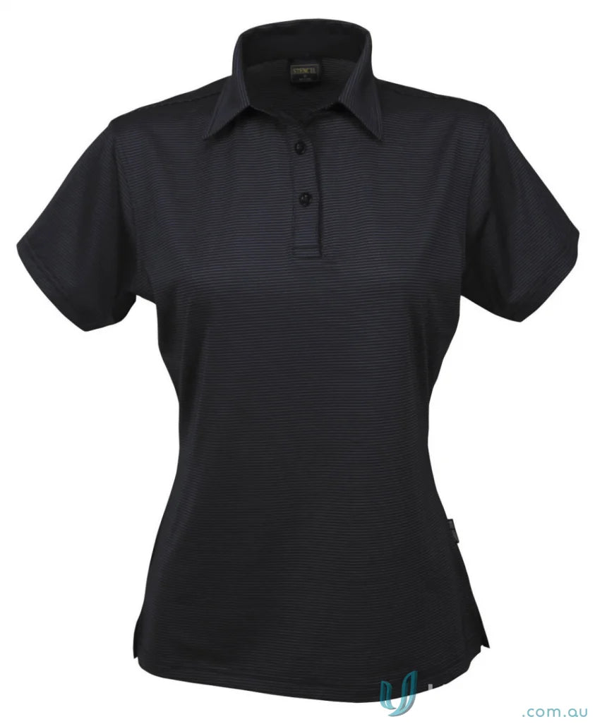 Black Ladies SilverTech Polo with nano-scale silver technology and cool dry® fabric