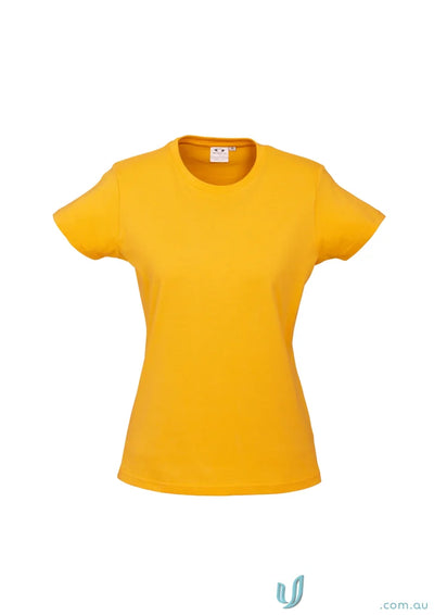 Plain yellow Ladies Southport Tee from t10022 Biz Collection, ice short sleeve tee for ladies