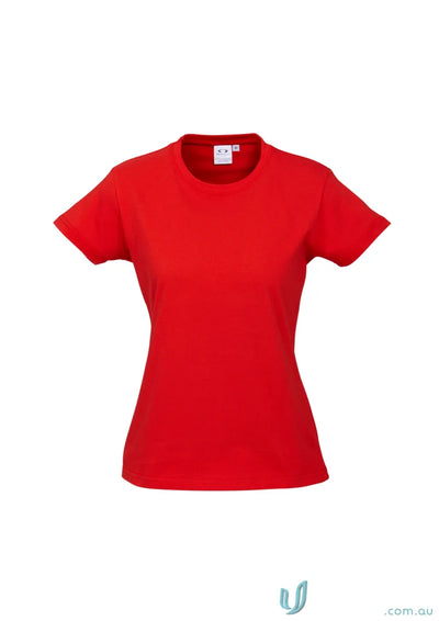 Red Ladies Southport Tee from t10022 Biz Collection, ice short sleeve tee, ladies ice short