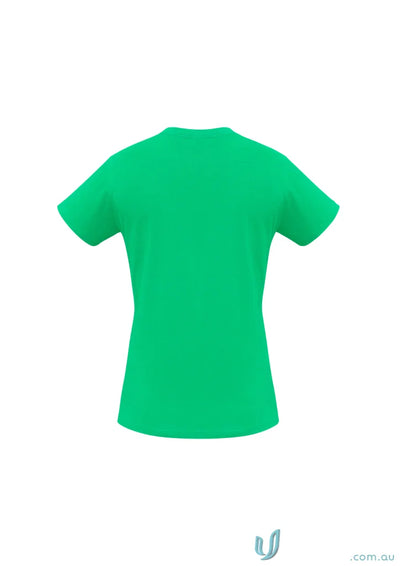 Ladies Southport Tee in plain green from t10022 biz collection, ice short sleeve tee