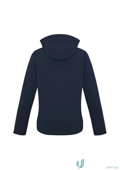 Womens summit jacket navy hooded jacket made with biz tech material for style and performance