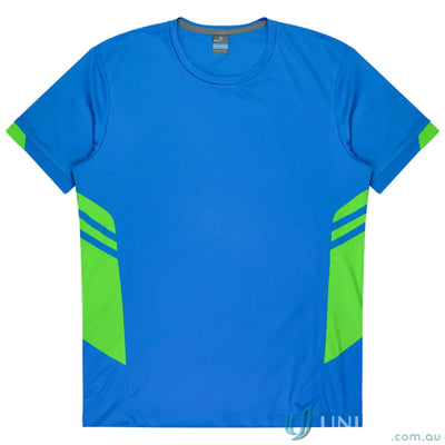 Blue and green athletic T-shirt from Ladies Tasman Tee perfect for sports uniforms