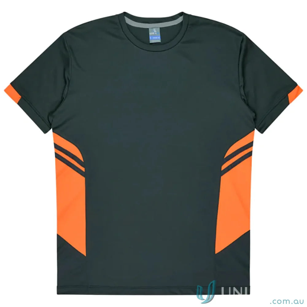 Ladies Tasman Tee gray and orange athletic t-shirt made from comfy fabric perfect for uniforms or workwear