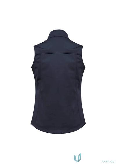 Ladies U:Tech SoftShell Vest in dark blue, stylish womens softshell vest j29123