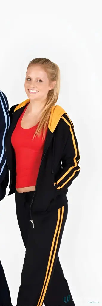 Active Outerwear - Discover the Ultimate Active Outerwear F600UN Ladies Unbrushed Fleece Sweater in Black/Gold