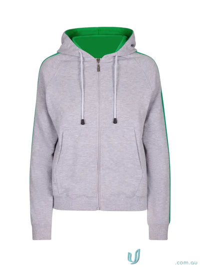 Active Outerwear - Discover the Ultimate Active Outerwear F600UN Ladies Unbrushed Fleece Sweater in Grey Marle/Green